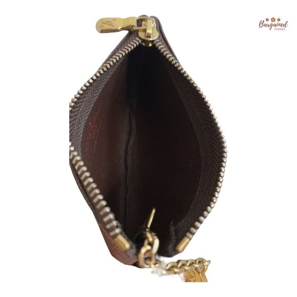 Authentic Louis Vuitton Brown Damier Ebene Canvas Pochette Cles Key Pouch - Picture 9 of 14